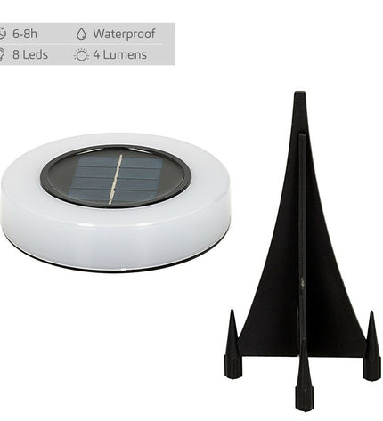 Set of six Aktive solar garden lights with four parts, made of ABS, measuring 10.5 x 12.5 x 10.5 cm, for outdoor decoration.