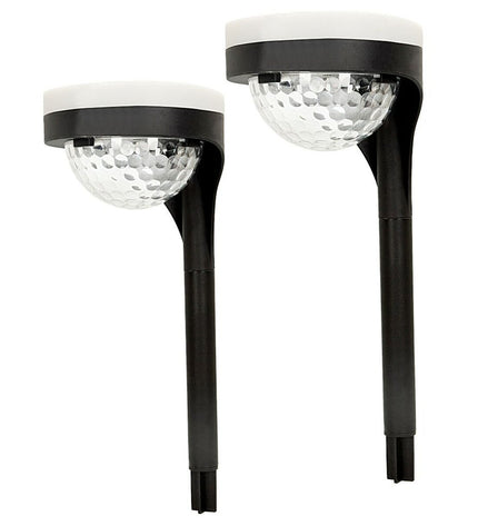 Set of four Aktive solar garden lights with polypropene construction, each measuring 11x49x12 cm, for outdoor decoration.