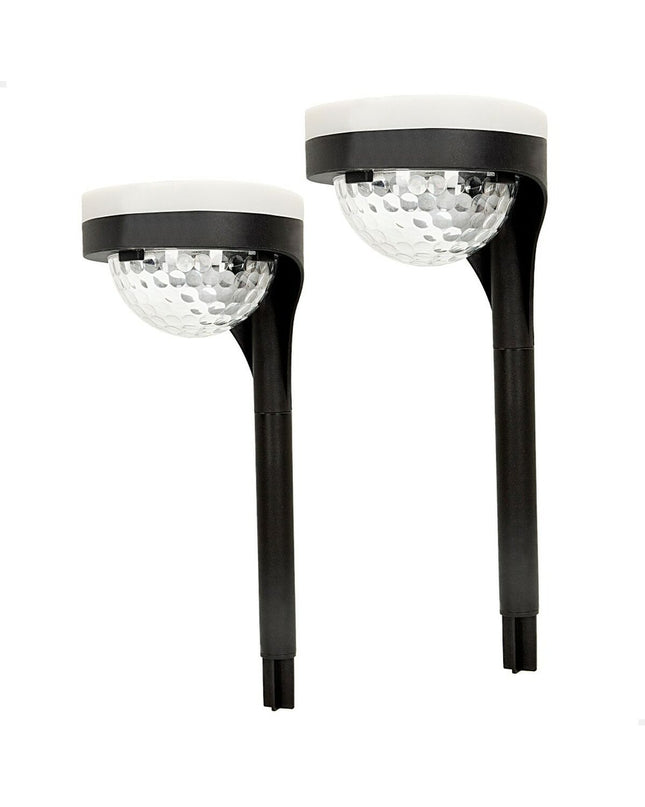 Set of four Aktive solar garden lights with polypropene construction, each measuring 11x49x12 cm, for outdoor decoration.