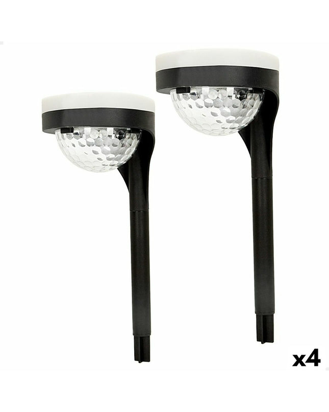 Set van vier Aktive zonne-energie tuinverlichting met polypropyleen, 11x49x12 cm, voor buiten decoratie en sfeervolle tuinverlichting.