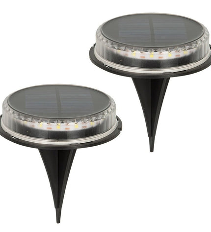 Set of six Aktive solar garden lights with plastic construction, each measuring 12x13.5x12 cm, for outdoor decorative illumination.