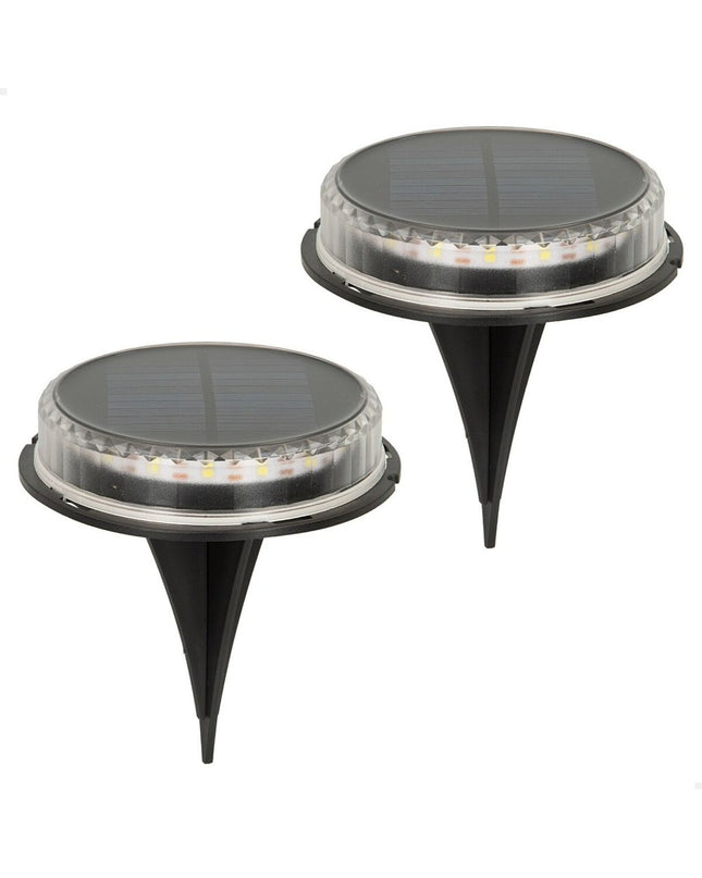Set of six Aktive solar garden lights with plastic construction, each measuring 12x13.5x12 cm, for outdoor decorative illumination.