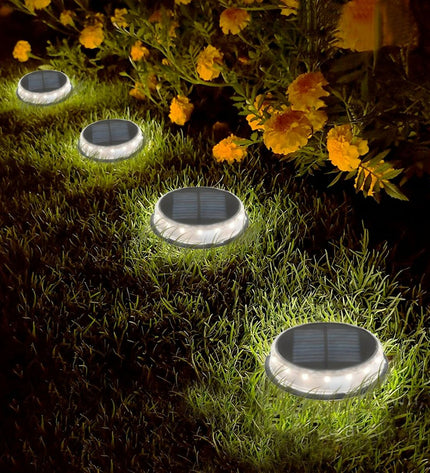Set of six Aktive solar garden lights with plastic construction, measuring 12x13.5x12 cm, for outdoor decorative lighting.