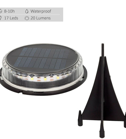 Set of six Aktive solar garden lights with plastic construction, measuring 12 x 13.5 x 12 cm, designed for outdoor decoration.