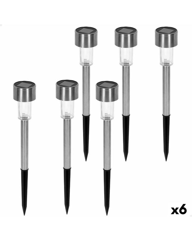 Set of six Aktive solar outdoor garden lights with plastic construction, 36 cm tall, ideal for decorative outdoor lighting.