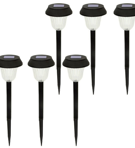 Set of four Aktive solar garden lights with rustproof stainless steel and plastic, 10x38x10 cm, outdoor decorative lighting.