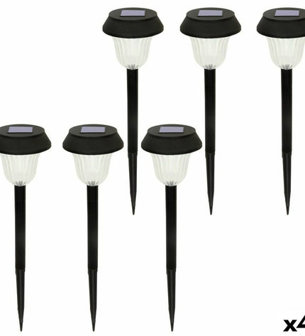 Set of four Aktive solar garden lights with stainless steel and plastic, 10x38x10 cm, outdoor decoration for garden illumination.