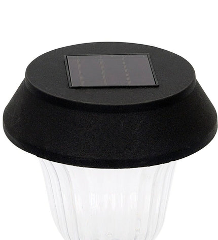 Set of four Aktive solar garden lights with stainless steel and plastic, 10x38x10 cm, outdoor decoration for garden illumination.