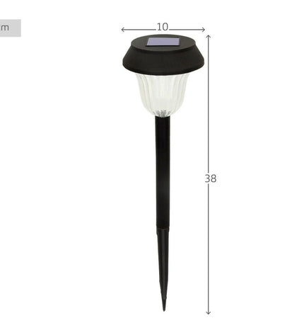 Set of four Aktive solar garden lights with stainless steel and plastic, outdoor decorative lighting, 10x38x10 cm each.