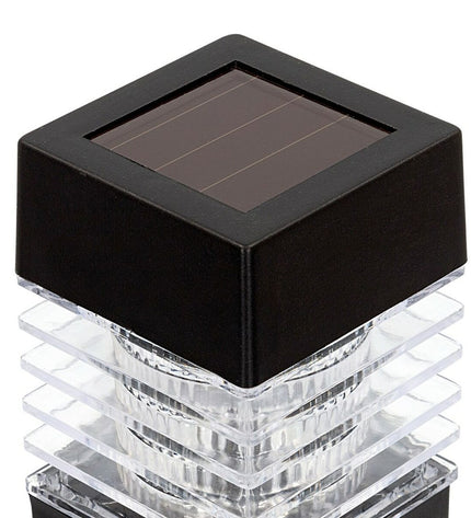 Set of four Aktive solar garden lights with plastic construction, measuring 6 x 39.5 x 6 cm, for outdoor decoration.