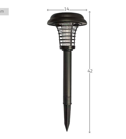 Set of four Aktive solar outdoor garden lights made of polypropyleen, 14x42x14 cm, for decorative outdoor lighting.