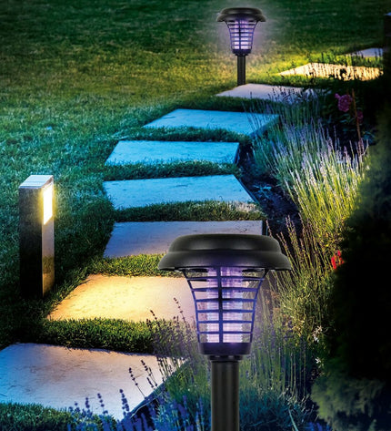 Set of four Aktive solar garden lights made of polypropylene, 14x42x14 cm, for outdoor decorative lighting.