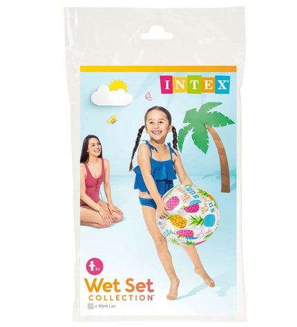 Set of 36 Intex PVC beach balls, 51 cm diameter, colorful inflatable toys for outdoor play and sports.
