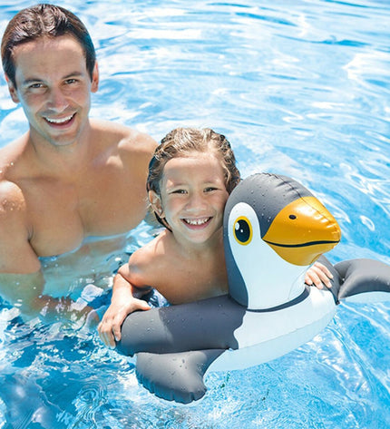 Set of 36 Intex inflatable pool toys featuring animal designs, 89 x 33 x 69 cm, for outdoor swimming fun.