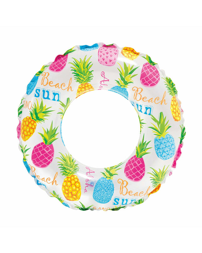 Inflatable floating donut toy by Intex, 51 cm diameter, set of 36, ideal for outdoor water play and pool fun.