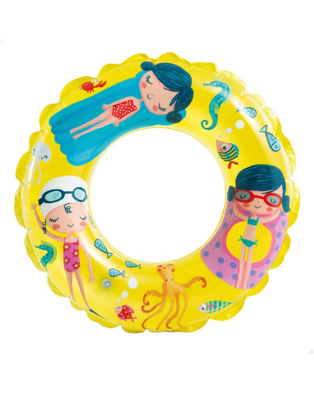 Inflatable floating donut toy from Intex, 61 cm diameter, colorful, set of 36, perfect for pool play and outdoor fun.