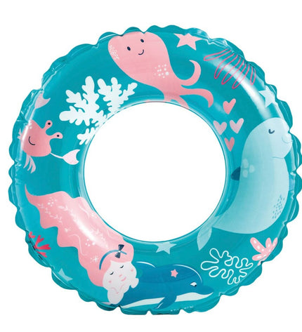 Set of 36 inflatable floating donut pool toys by Intex, 61 cm diameter, perfect for outdoor pool games and water fun.