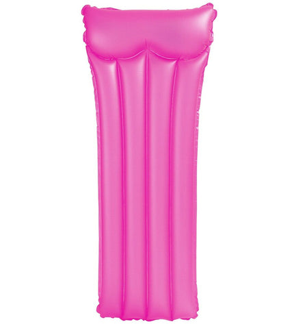 Inflatable Intex Neon mattress, 183 x 76 cm, ideal for outdoor play and relaxation, shown in bright neon colors.