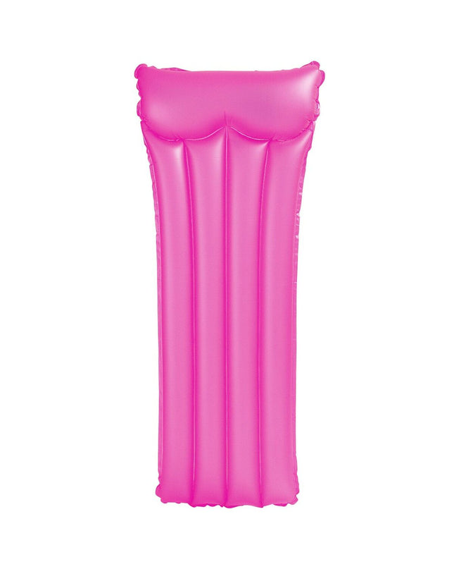 Inflatable Intex Neon mattress, 183 x 76 cm, ideal for outdoor play and relaxation, shown in bright neon colors.