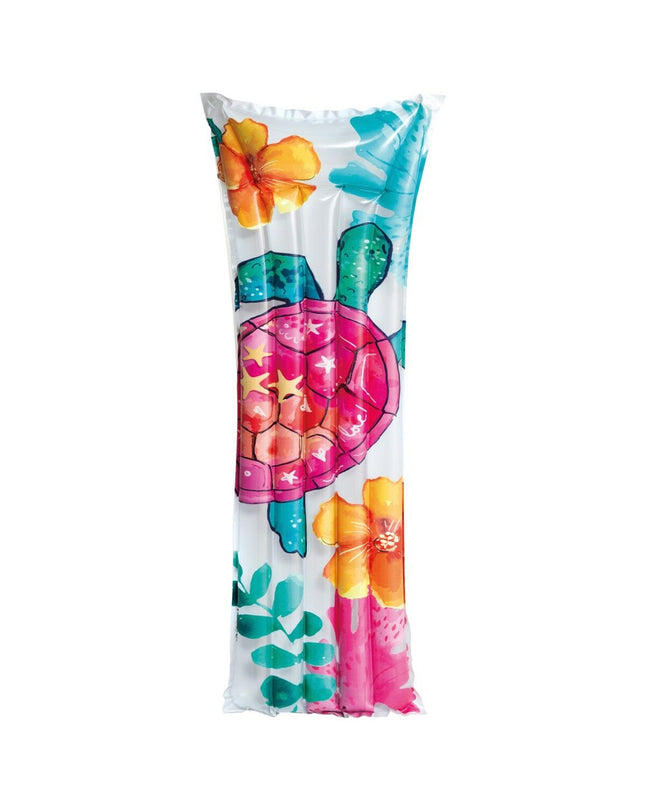 Inflatable Intex tropical mattress, 183x14x69 cm, stacked for play or outdoor use, part of toys, games, and outdoor sports collection.