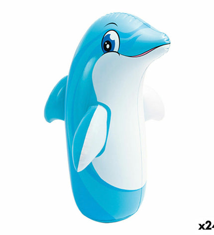 Set of 24 Intex inflatable pool figures, colorful toys for outdoor play, measuring 61x94x61 cm each, suitable for swimming pools.