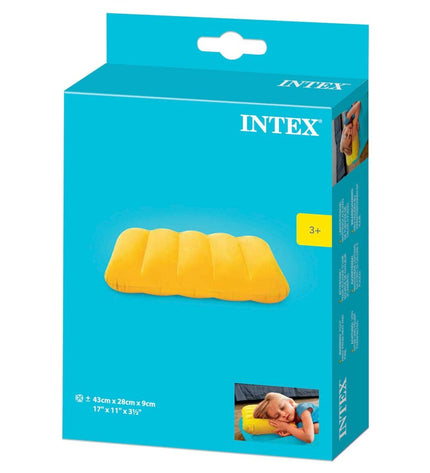 Set of 24 Intex air cushions, 43x9x28 cm, ideal for camping and outdoor activities, shown in a stack in the image.