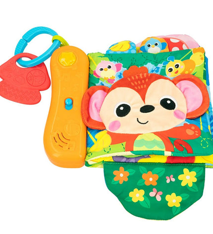Winfun baby musical books set, 6 colorful soft fabric books with musical features, ideal for young children’s play and learning.