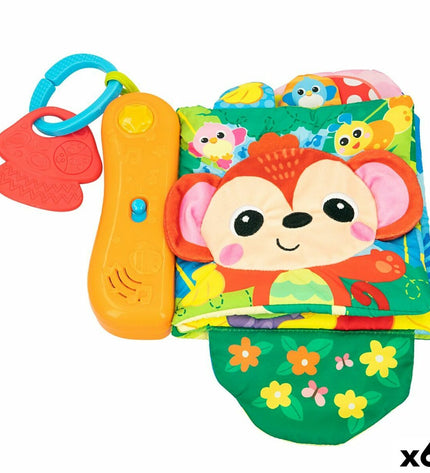 Set of six Winfun baby musical books, colorful soft toys for young children, measuring approximately 20 cm.