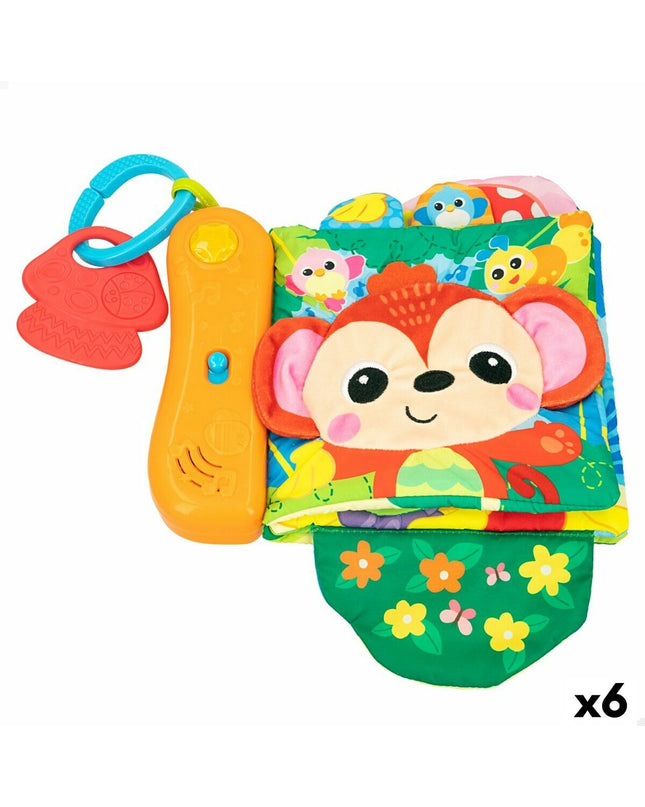 Set of six Winfun baby musical books, colorful soft toys for young children, measuring approximately 20 cm.