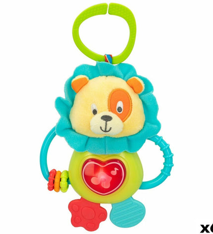 Set of six Winfun soft rattles for babies, 14 x 19 x 6.5 cm, colorful sensory toys for young children.