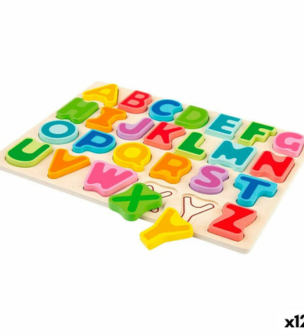Woomax wooden children's puzzle with 27 pieces for ages 2 and up, featuring colorful interlocking parts for early learning and fun