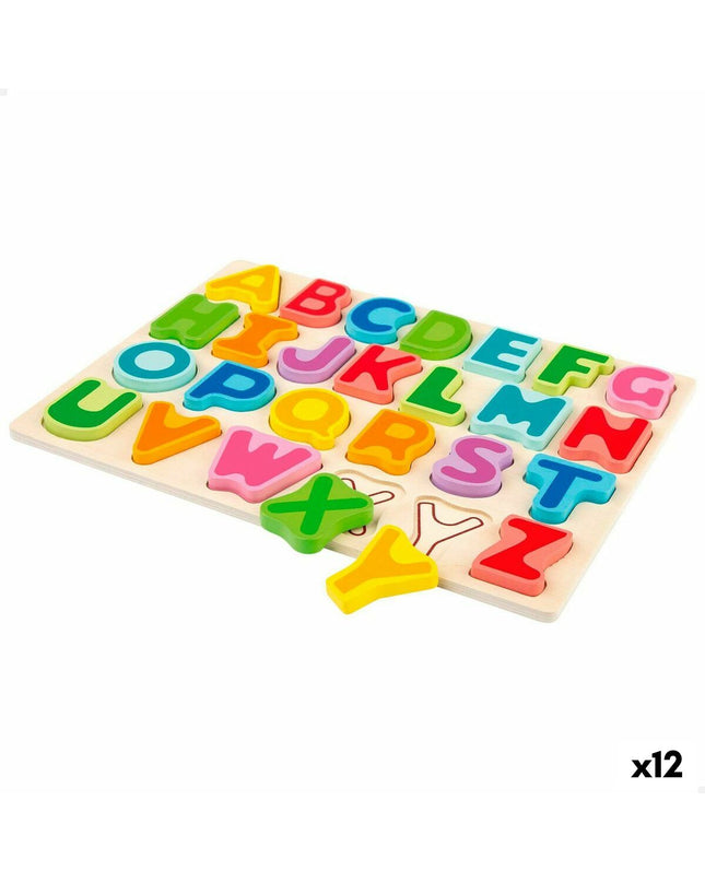 Woomax wooden children's puzzle with 27 pieces for ages 2 and up, featuring colorful interlocking parts for early learning and fun