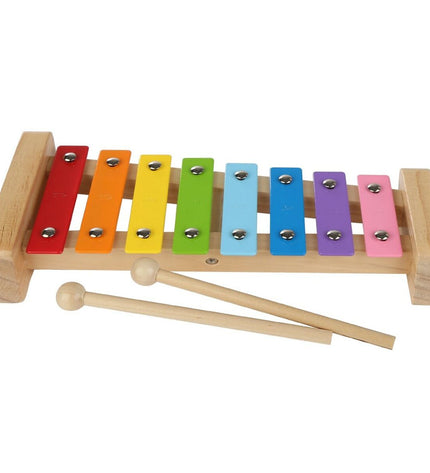 Woomax Xylofoon hout en metaal speelgoed muziekinstrumenten voor kinderen, 6 stuks, 26x4.5x11.5 cm, kleurrijk en speelbaar