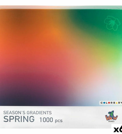 Colorbaby Spring season gradient puzzle set with six colorful 68x50cm pieces for kids' educational play and brain games.