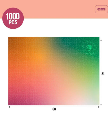 Colorbaby Spring season puzzle set with six colorful gradient-themed puzzles, suitable for children, measuring 68x50 cm.