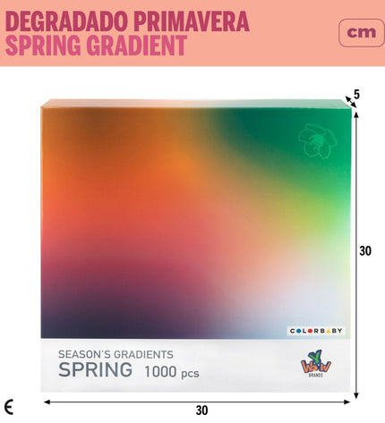 Colorbaby Spring Season's Gradients puzzle set with six colorful 68x50 cm jigsaw puzzles, ideal for children's brain games.