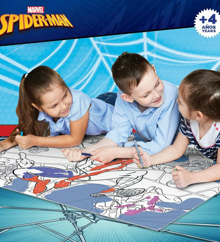 Spider-Man double-sided puzzle with 60 pieces, colorful superhero design, laid out on a flat surface, six sets included.
