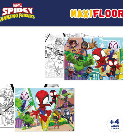 Set of four Spidey puzzles with 48 pieces each, featuring superhero themes, in 35x1.5x25 cm size, for children’s brain games.