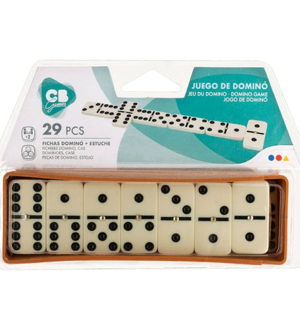 Set of 12 CB Games domino tiles for fun family gameplay, featuring classic black and white design.