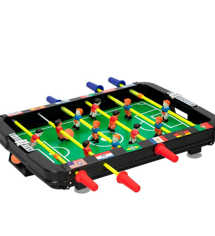 Set of six CB Games tabletop football toys, 36 x 5 x 26 cm, colorful plastic game accessories for kids and family entertainment.