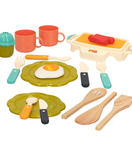 Colorbaby My Home toy kitchen set with 17 pieces, measuring 19.5 x 3 x 11 cm, for imitative play and role-playing fun.