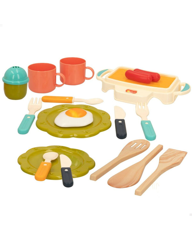 Colorbaby My Home toy kitchen set with 17 pieces, measuring 19.5 x 3 x 11 cm, for imitative play and role-playing fun.