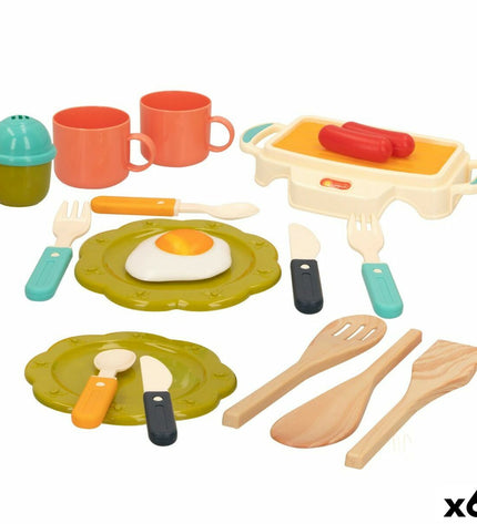 Colorbaby My Home toy kitchen with 17 pieces, compact 19.5 x 3 x 11 cm, ideal for pretend play and imaginative games.