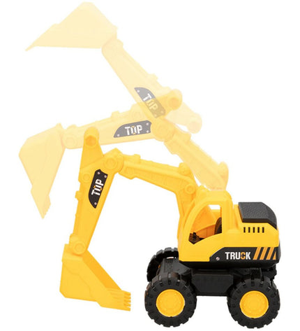 Set of six Speed & Go toy construction vehicles, colorful plastic models, 18.5 x 10.5 x 10 cm, for children’s play.
