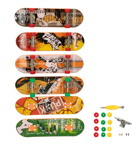 Colorbaby Vingerskateboard set with 12 colorful toy finger skateboards, perfect for kids' play and imaginative fun.