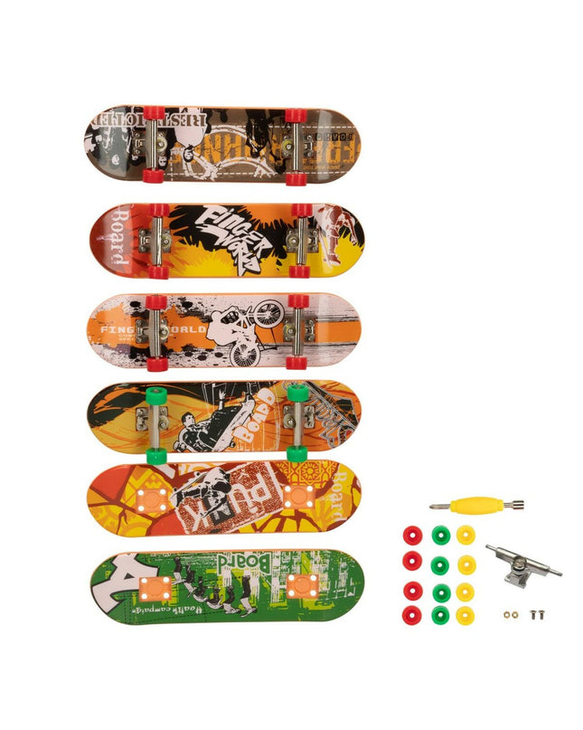 Colorbaby Vingerskateboard set with 12 colorful toy finger skateboards, perfect for kids' play and imaginative fun.
