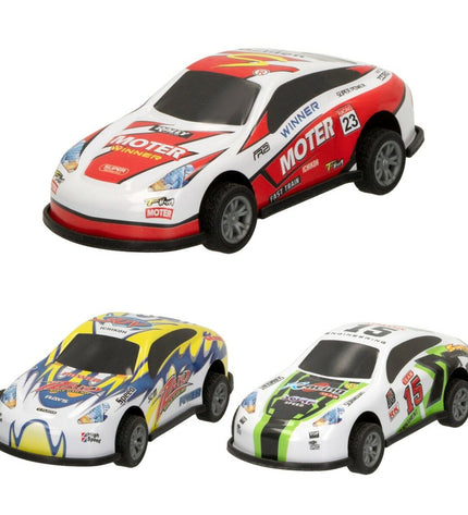 Six Speed & Go vehicle playsets, each approximately 8.9 x 2.7 x 4 cm, featuring colorful toy cars for kids' imaginative play.