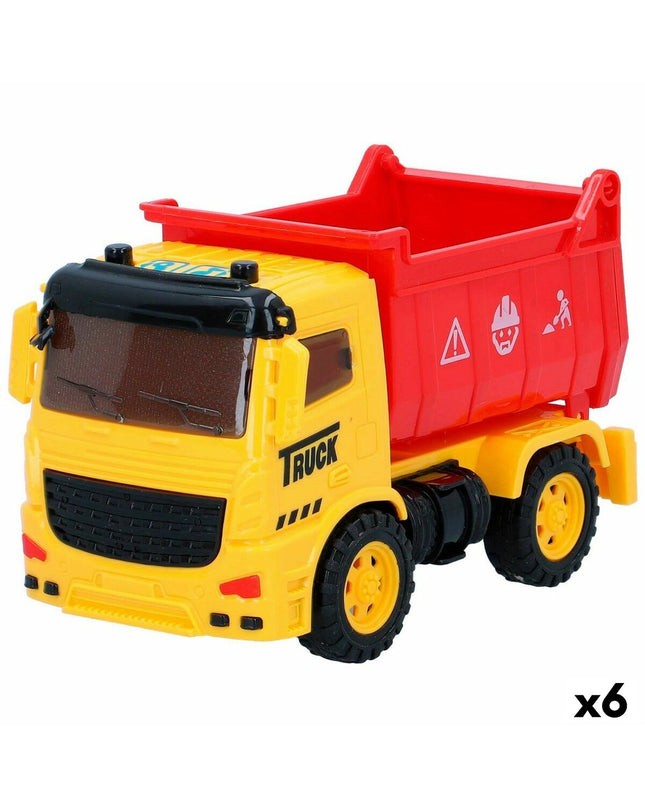 Set of six Speed & Go open public works trucks, 14.5 x 9 x 7.5 cm, colorful toy vehicles for children.