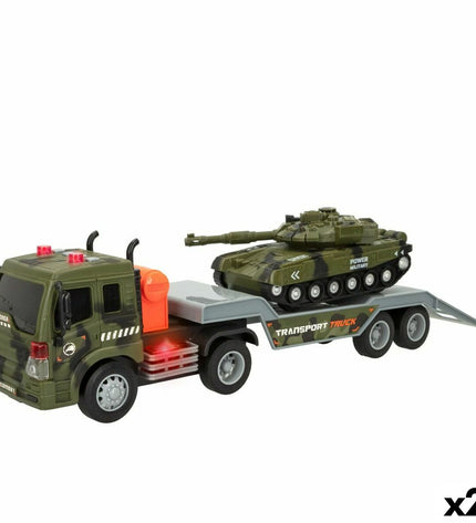 Pair of Speed & Go toy trucks, 47.5 x 11.5 x 10 cm, plastic vehicle toys for children, colorful and detailed.