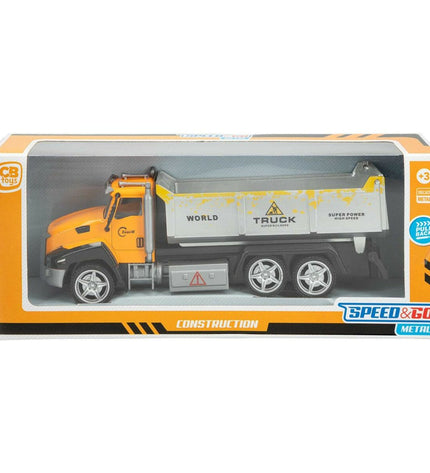 Six Speed & Go toy trucks in 18.5 x 9 x 5.5 cm size, colorful vehicle toys for children, made of durable plastic.